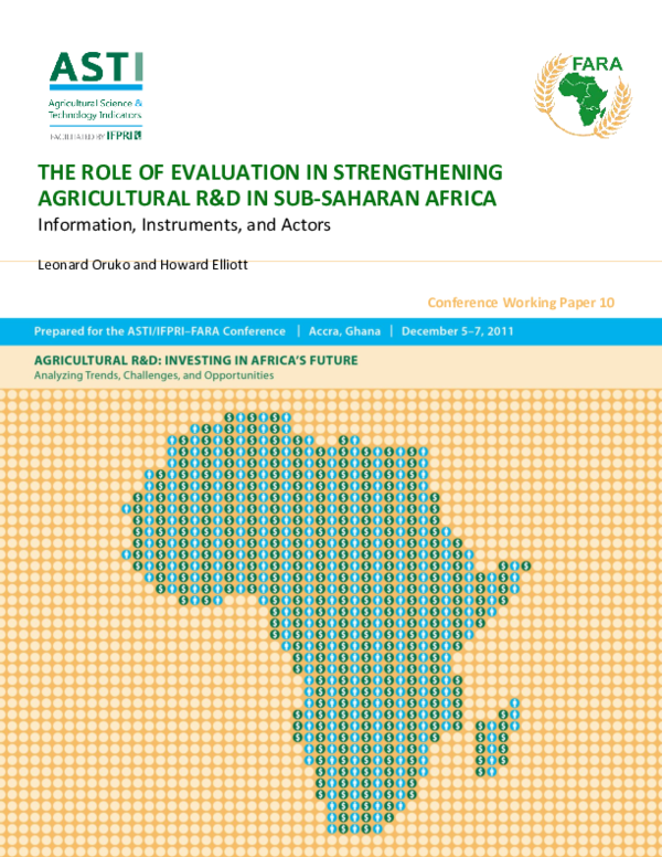(PDF) The role of evaluation in strengthening agricultural R&D in Sub ...