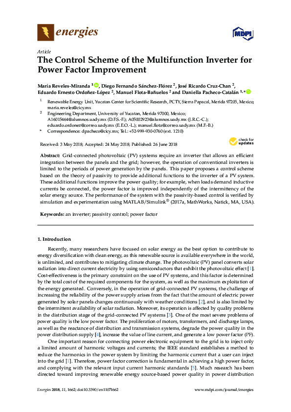 (PDF) The Control Scheme of the Multifunction Inverter for Power Factor ...