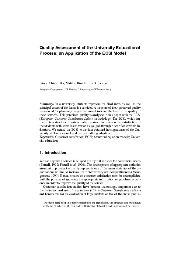 (PDF) Quality assessment of the University Educational Process: An ...