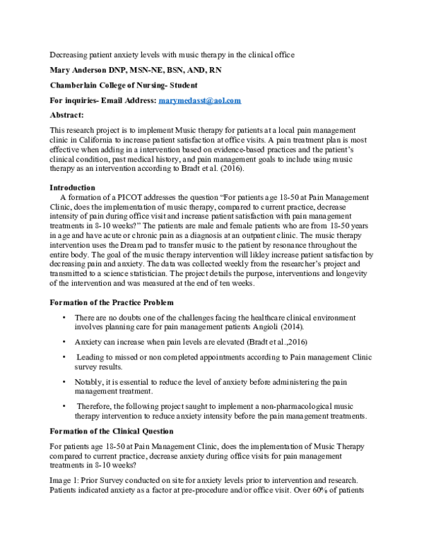 (DOC) Reducing pain and anxiety in patients with music therapy ...