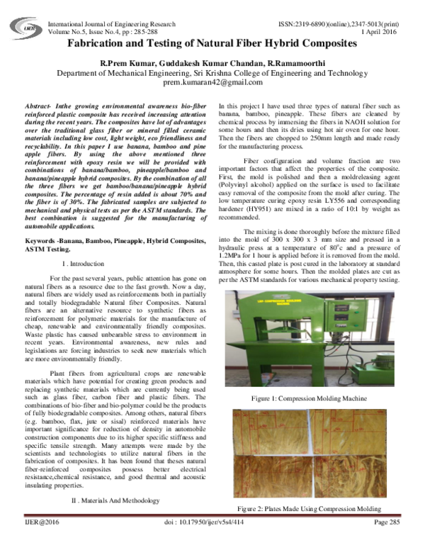 (PDF) Fabrication and Testing of Natural Fiber Hybrid Composites