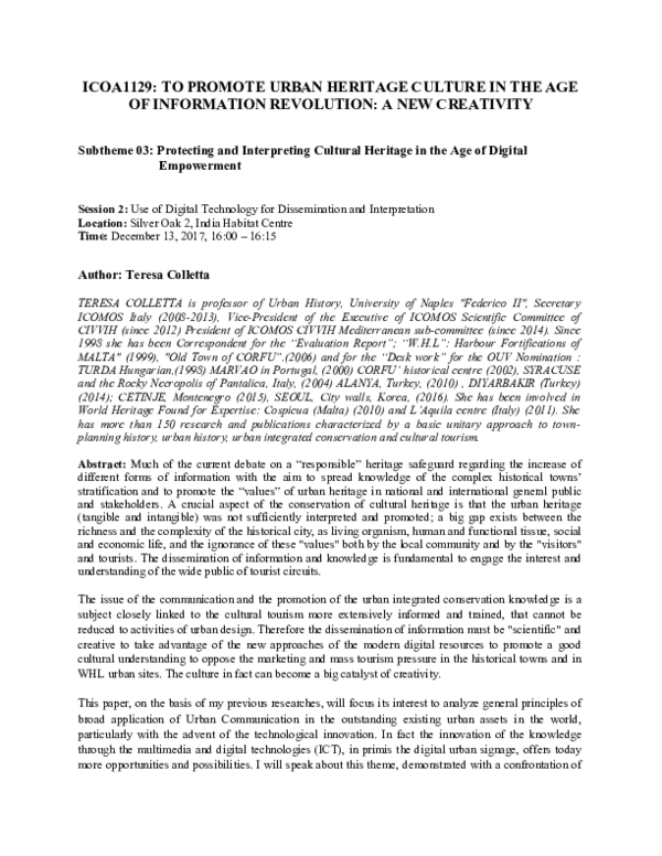 (PDF) To promote urban heritage culture in the age of information ...