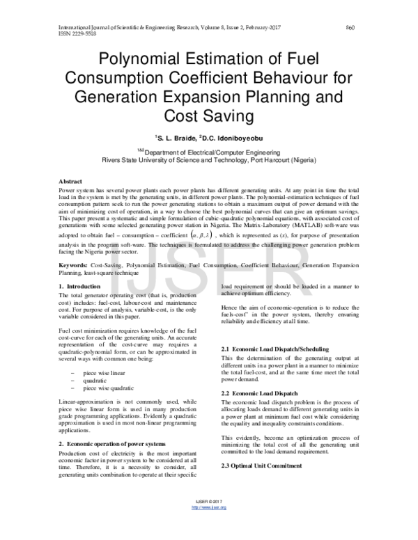 (PDF) POLYNOMIAL ESTIMATION OF FUEL CONSUMPTION COEFFICIENT BEHAVIOUR ...