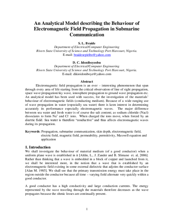 (PDF) An Analytical Model describing the Behaviour of Electromagnetic ...
