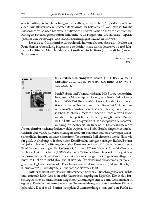 PDF) Nils Büttner, Hieronymus Bosch