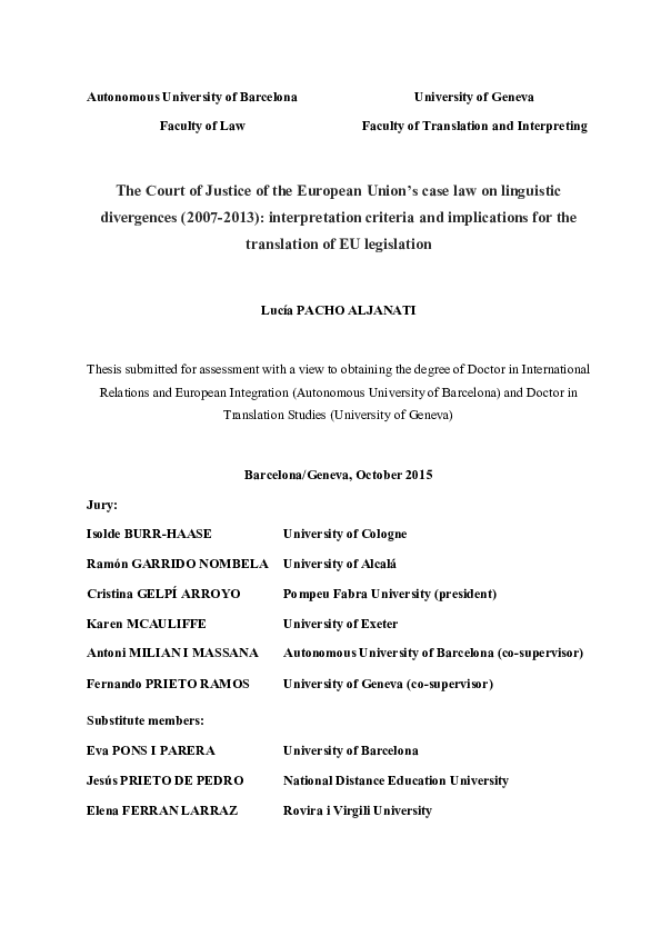 (PDF) The court of justice of the European Union's case law on ...