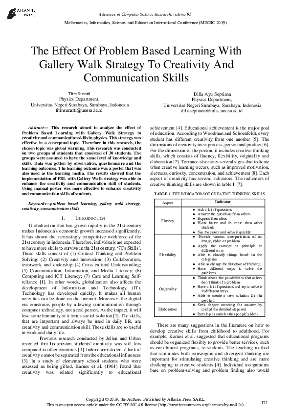 (PDF) The effect of problem based learning with gallery walk strategy ...