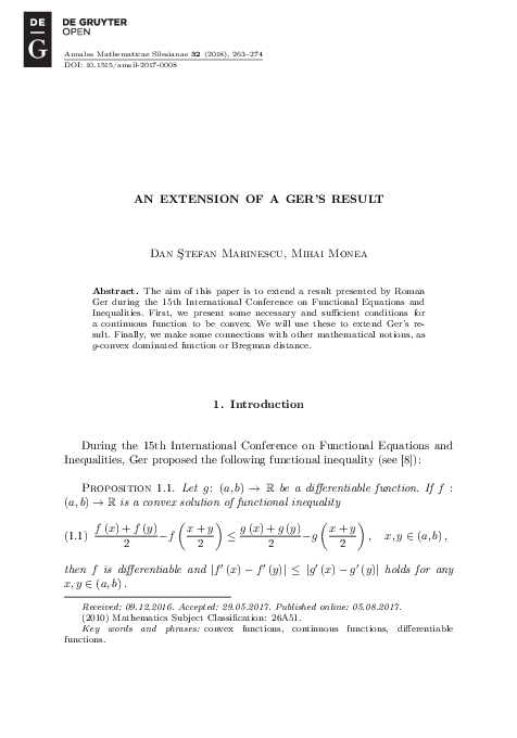 (PDF) An extension of a Ger’s result