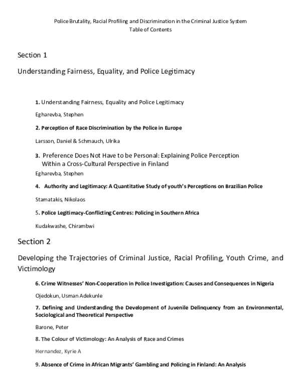 (PDF) Police Brutality, Racial Profiling, and Discrimination in the ...