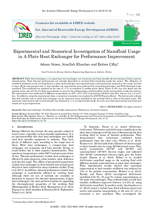 (PDF) Experimental and Numerical Investigation of Natural Convection ...