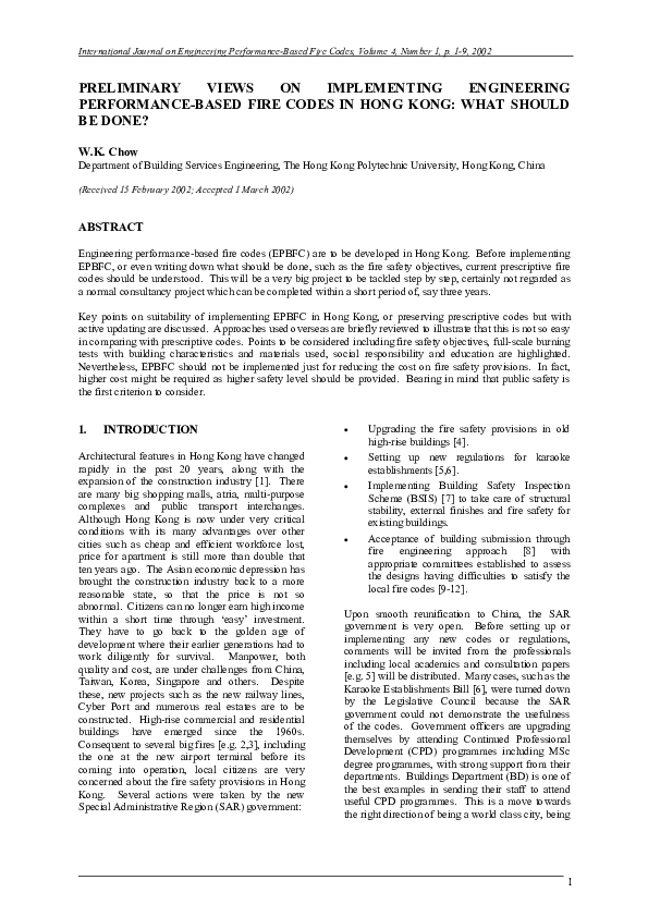  PDF Preliminary Views On Implementing Engineering Performance Based