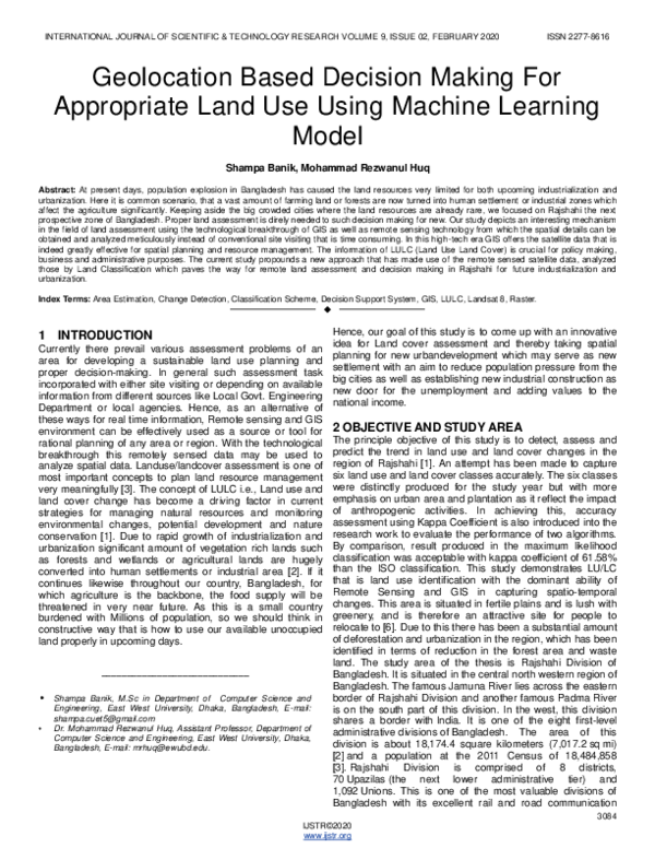(PDF) Geolocation Based Decision Making For Appropriate Land Use Using ...
