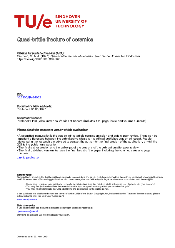 (PDF) Quasibrittle fracture of ceramics Marcel van Gils Academia.edu