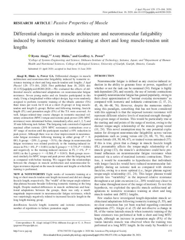 (PDF) Differential changes in muscle architecture and neuromuscular ...