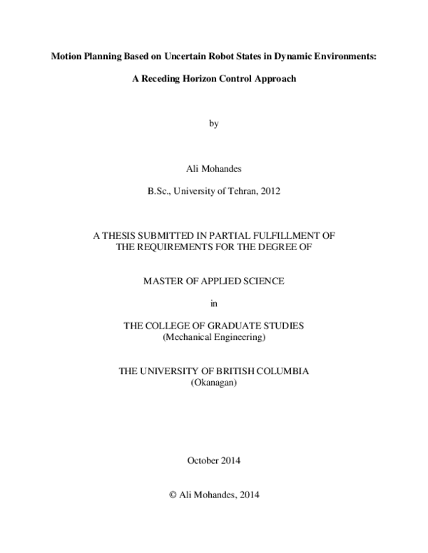 (PDF) Motion planning based on uncertain robot states in dynamic ...