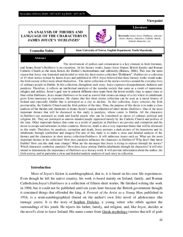 Pdf An Analysis Of Themes And Language Of The Characters In James Pdf An Analysis Of Themes And Language Of The Characters In James
