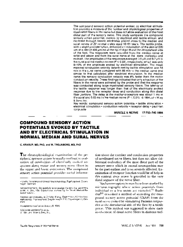 (PDF) Compound sensory action potentials evoked by tactile and by ...