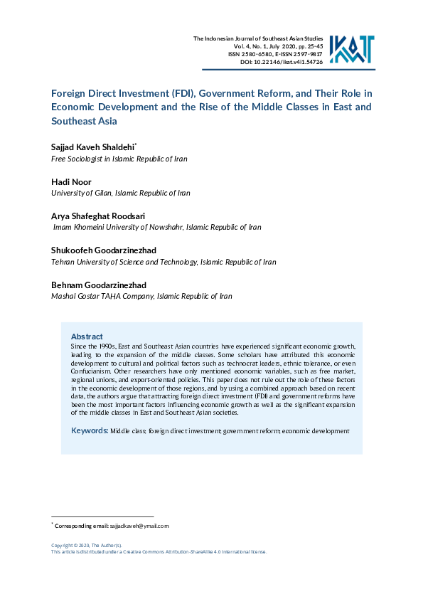 (PDF) Foreign Direct Investment (FDI), Government Reform, and Their ...