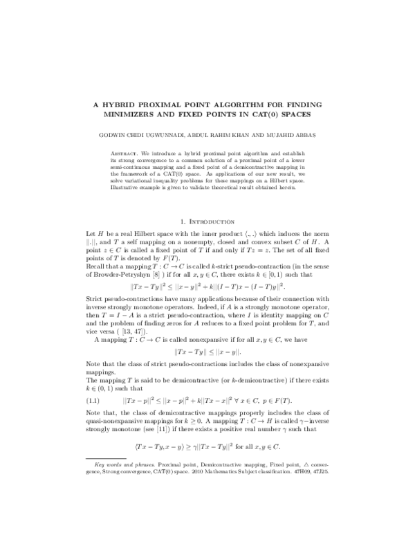 (PDF) A hybrid proximal point algorithm for finding minimizers and ...