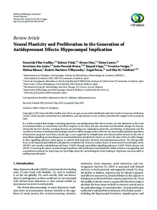 (PDF) Neural Plasticity and Proliferation in the Generation of ...