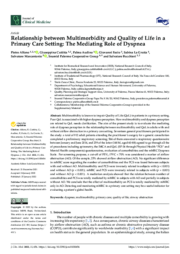 (PDF) Relationship between Multimorbidity and Quality of Life in a ...