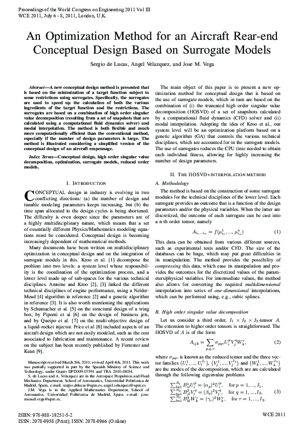 (PDF) An Optimization Method for an Aircraft Rear-end Conceptual Design ...