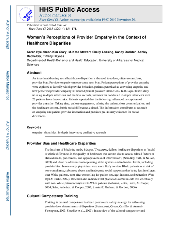 (PDF) Women's Perceptions of Provider Empathy in the Context of ...