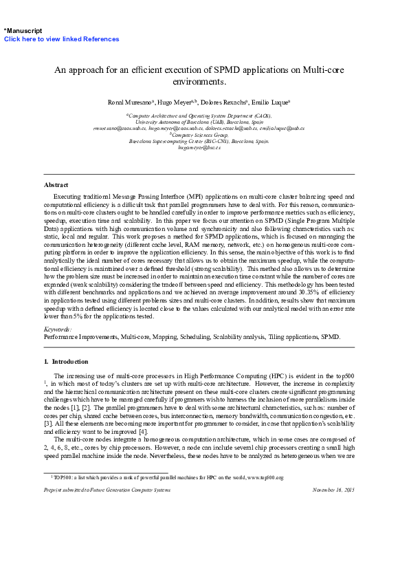 (PDF) An approach for an efficient execution of SPMD applications on ...