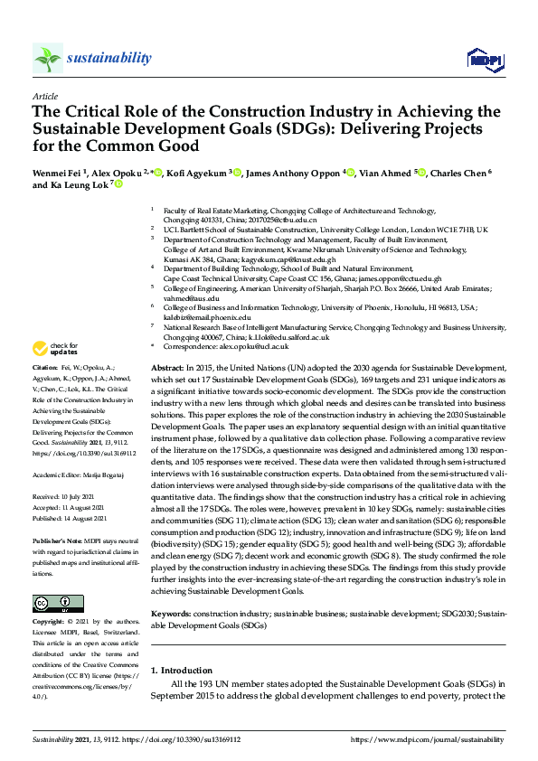 (PDF) The Critical Role of the Construction Industry in Achieving the ...