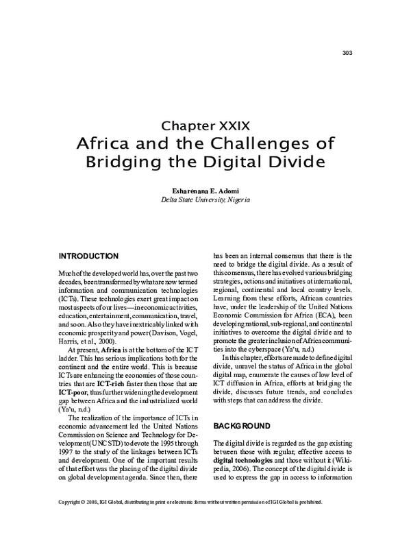 (PDF) Africa and the Challenges of Bridging the Digital Divide
