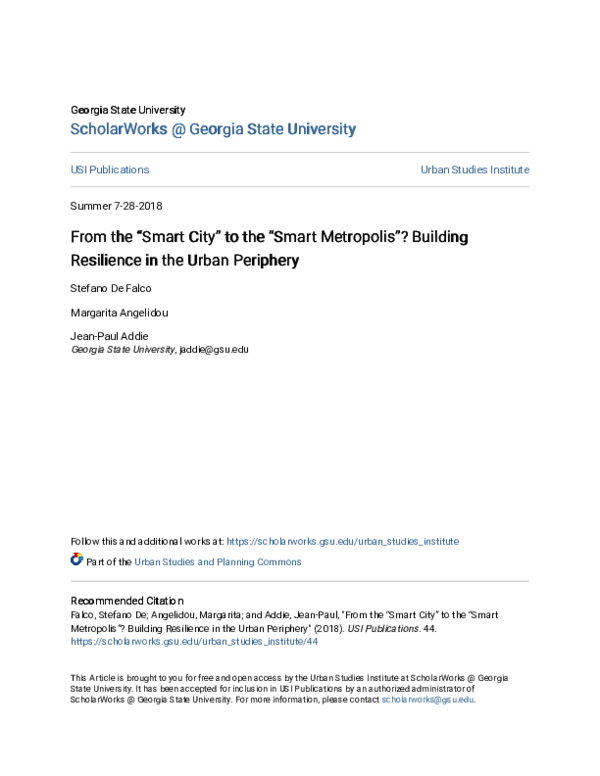 (PDF) From the “smart city” to the “smart metropolis”? Building ...