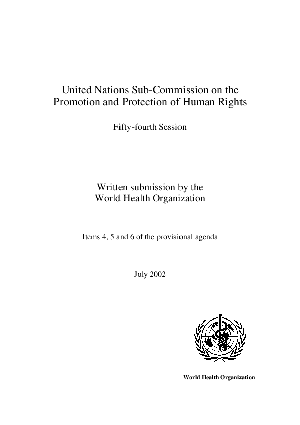 (PDF) The United Nations Sub-Commission on the Promotion and Protection ...