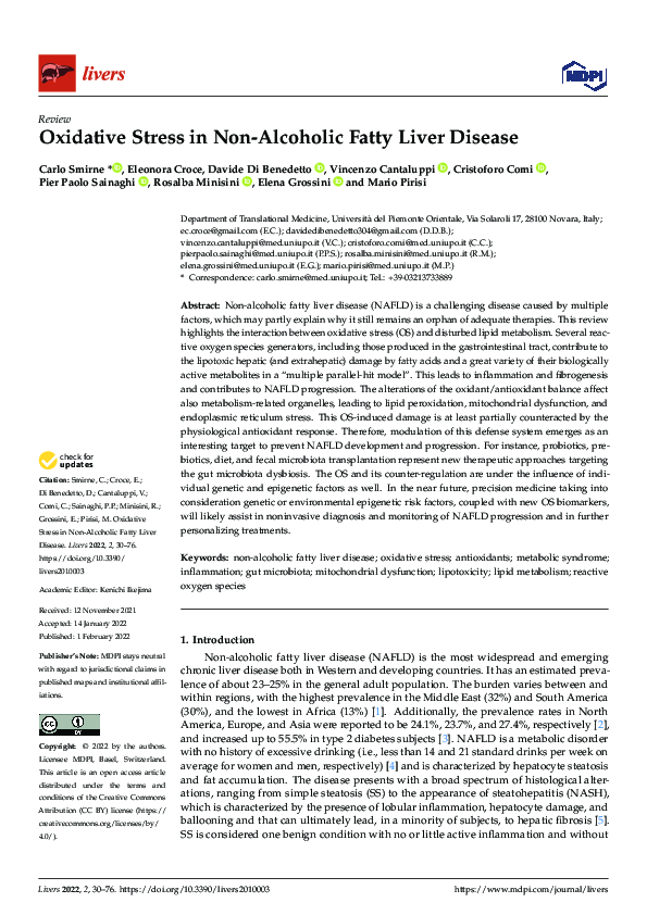 (PDF) Oxidative Stress in Non-Alcoholic Fatty Liver Disease