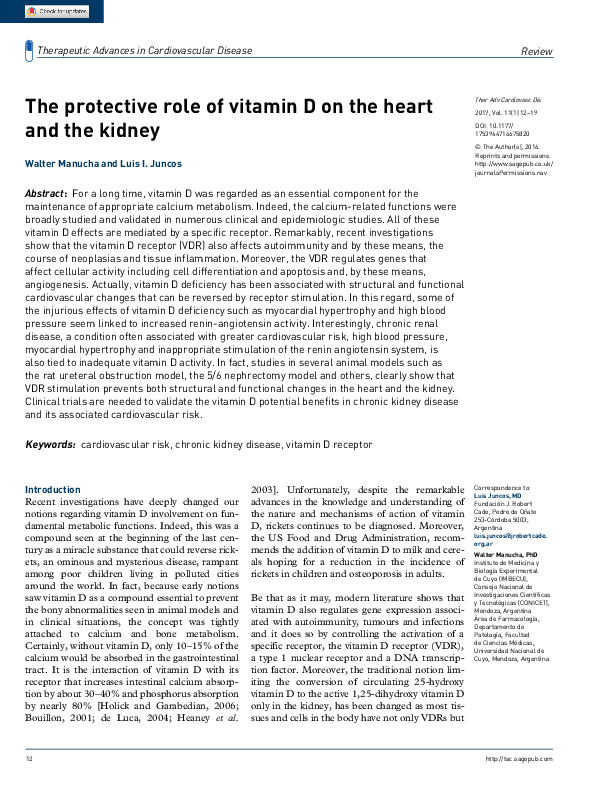 (PDF) The protective role of vitamin D on the heart and the kidney