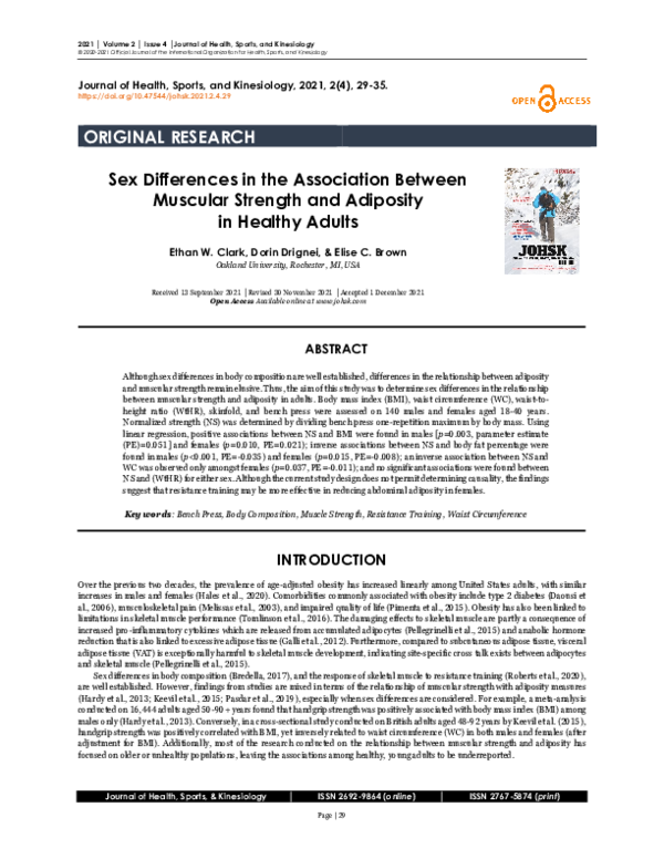 (PDF) Sex Differences in the Association Between Muscular Strength and ...