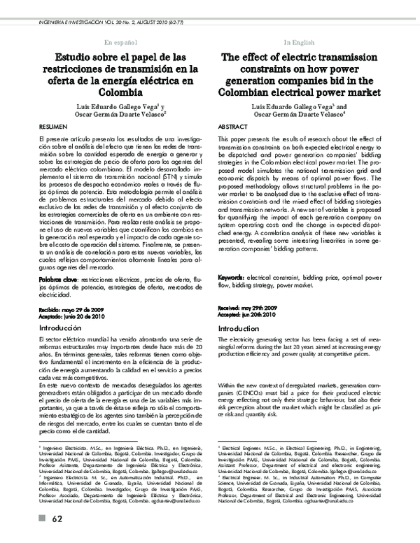 (PDF) The effect of electric transmission constraints on how power