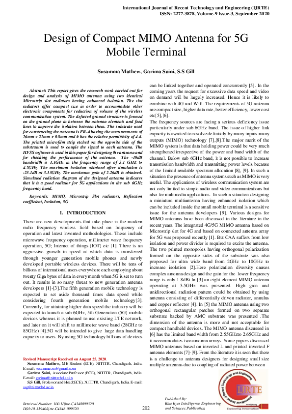 (PDF) Design of Compact MIMO Antenna for 5G Mobile Terminal