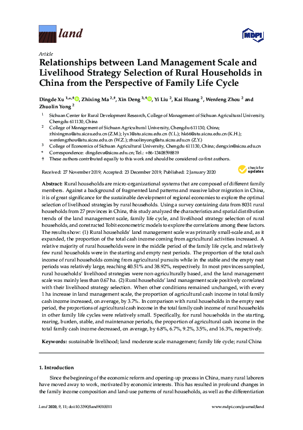 (PDF) Relationships between Land Management Scale and Livelihood ...