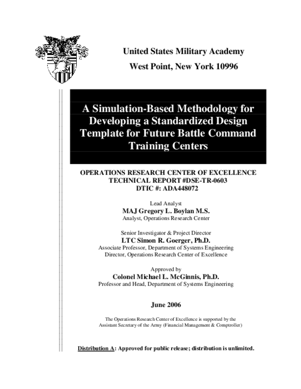 (PDF) A Simulation-Based Methodology for Developing a Standarized ...