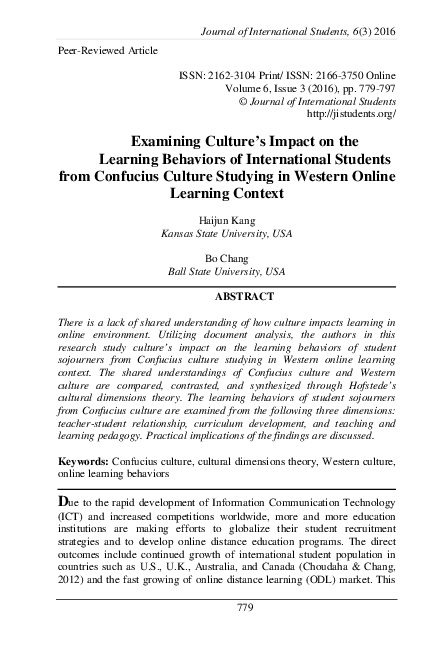 (PDF) Examining Culture's Impact on the Learning Behaviors of ...