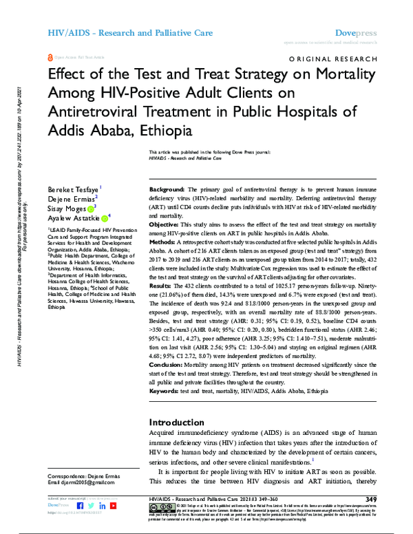 (PDF) Effect of the Test and Treat Strategy on Mortality Among HIV ...