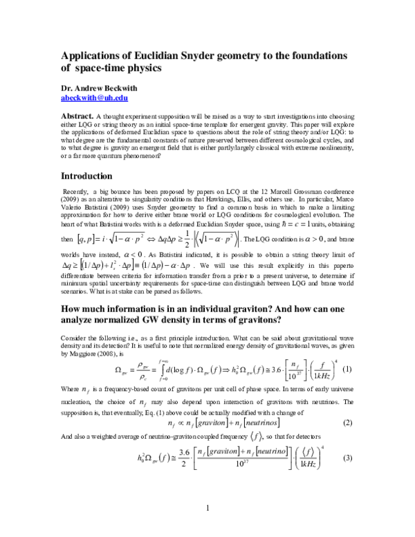 (PDF) Finding Minimum Spatial Uncertainty Requirements for Space Time ...