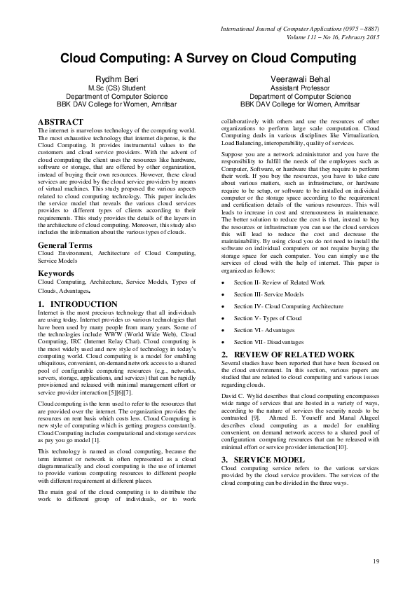 (PDF) Cloud Computing: A Survey on Cloud Computing