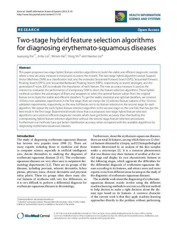 (PDF) Novel Hybrid Feature Selection Algorithms for Diagnosing ...