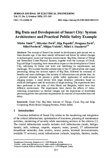 (PDF) Big Data and development of smart city: System architecture and ...