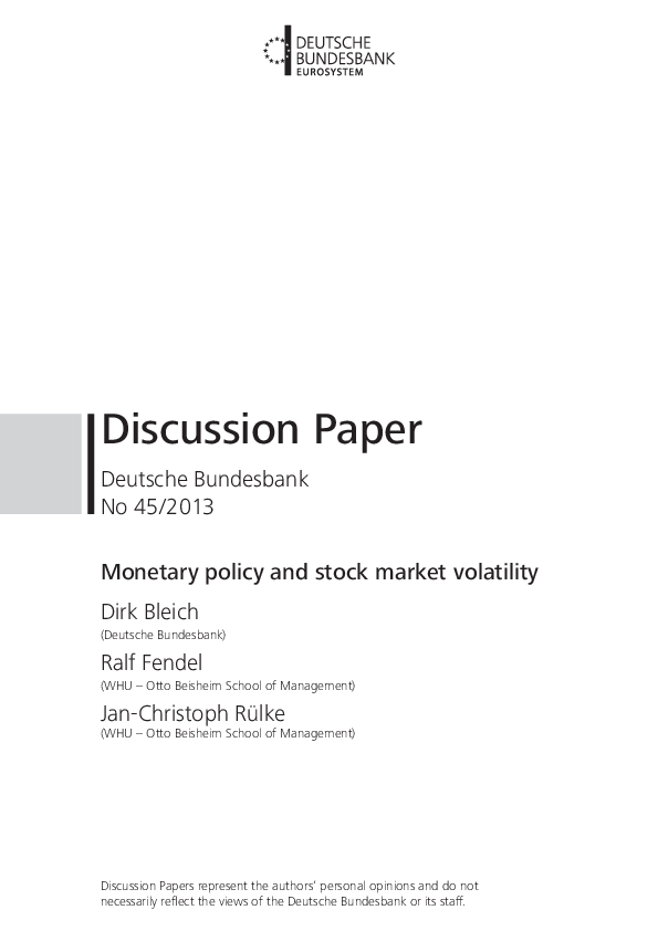(PDF) Monetary Policy and Stock Market Volatility