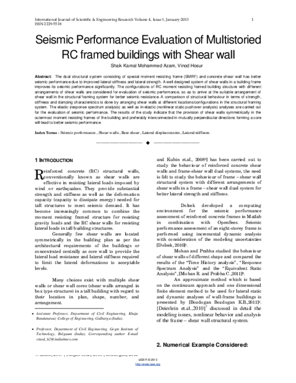 (PDF) Seismic Performance Evaluation of Multistoried RC framed ...