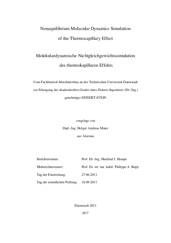(PDF) Non-equilibrium molecular dynamics simulation of the ...