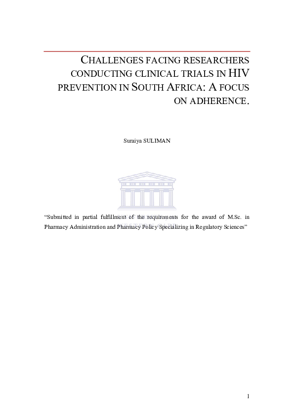 (PDF) Challenges facing researchers conducting clinical trials in HIV ...