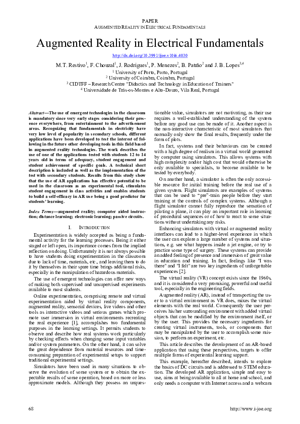 (PDF) Augmented Reality in Electrical Fundamentals